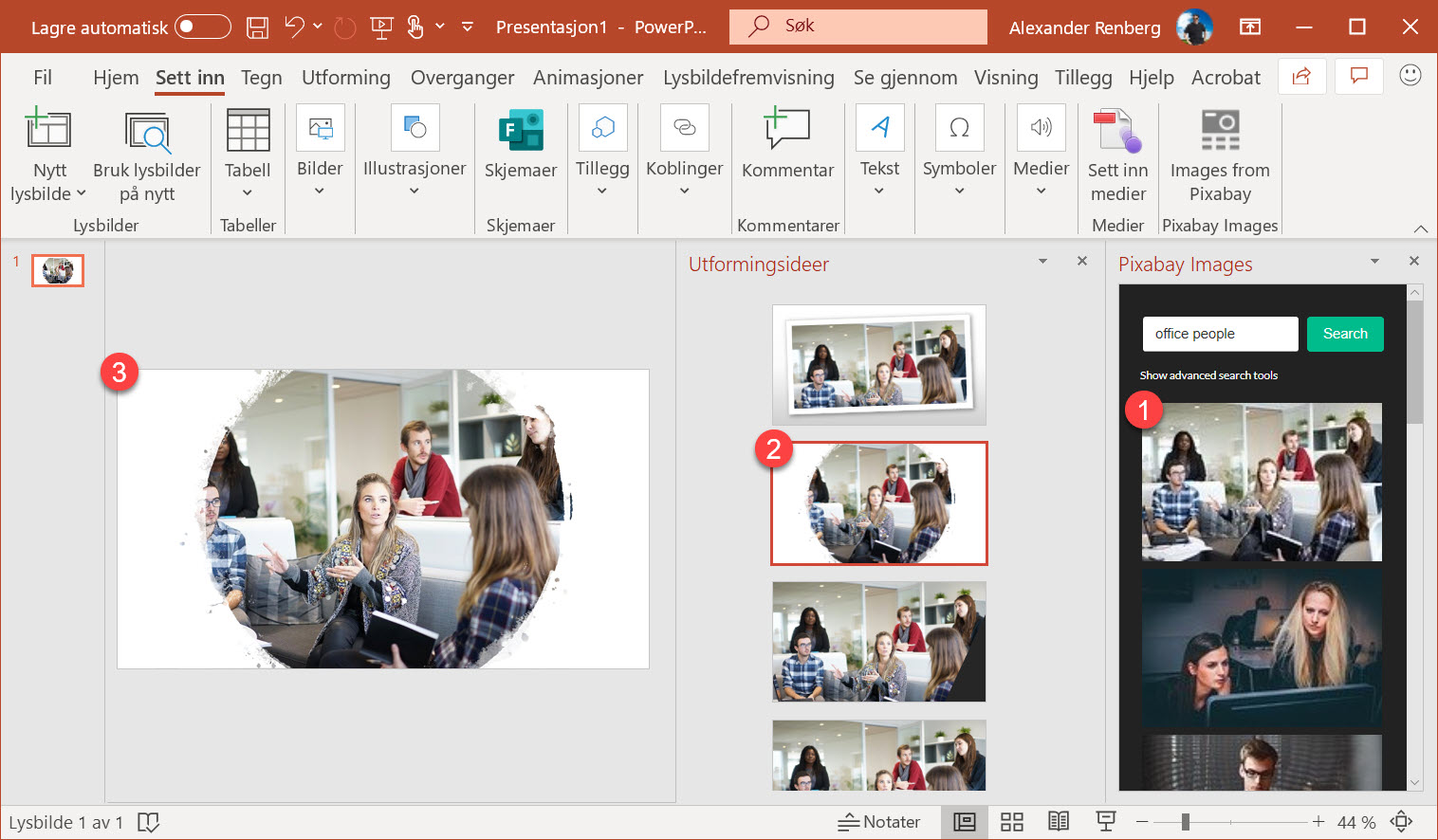 Hvordan sette inn GRATIS Pixabay bilder i Powerpoint og Word